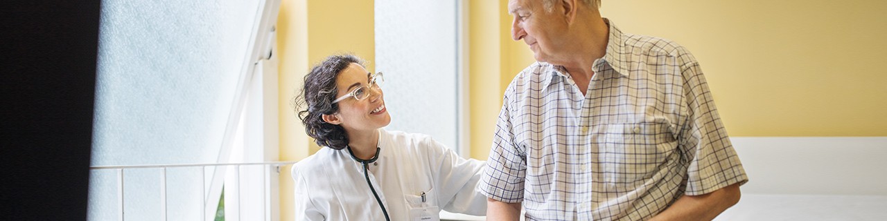 Female provider with a male patient