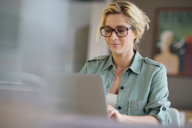 Woman on computer