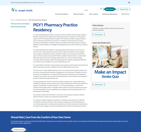 PGY1 Pharmacy Practice Residency | St. Joseph Health | St. Joseph Health